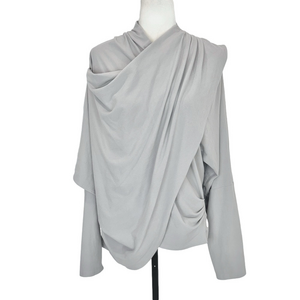 Exclusive grey microfleece asymetrical sweater